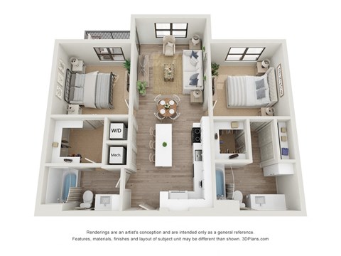 Copeland B1 3D Floor Plan